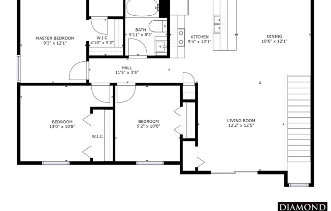 3 beds, 1 bath, $1,295, Unit 3401-09