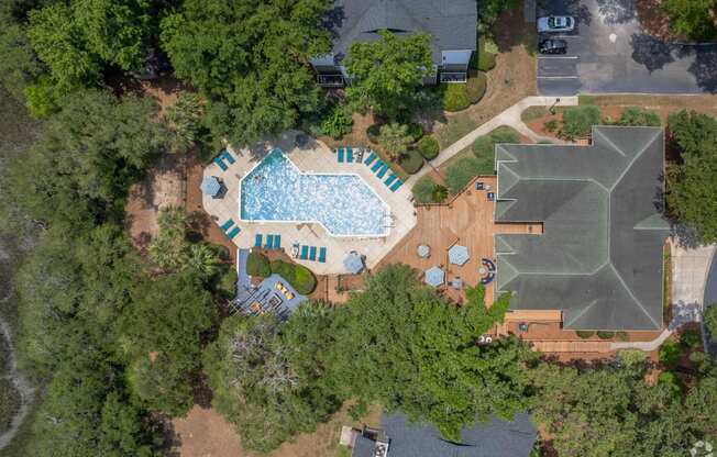 Aerial View Of Pool at The Watch on Shem Creek, South Carolina, 29464
