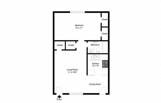 1 bed, 1 bath, 645 sqft, $644