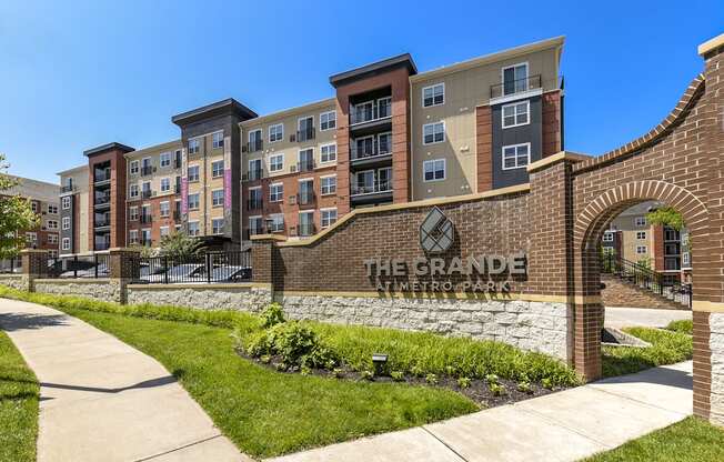 the grande at city center apartments building entrance