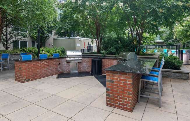 outdoor kitchen with grills
