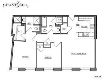 2 beds, 2 baths, 1,050 sqft, $2,747