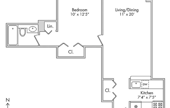 1 bed, 1 bath, 700 sqft, $4,500, Unit 15A