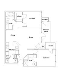 2 beds, 2 baths, 1,068 sqft, $1,244