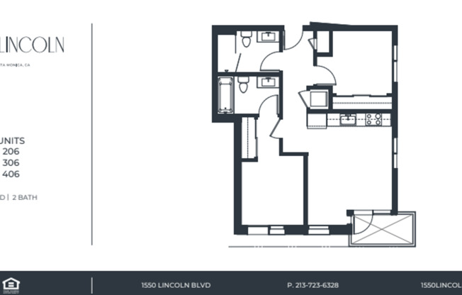 2 beds, 2 baths, 872 sqft, $4,500, Unit 206