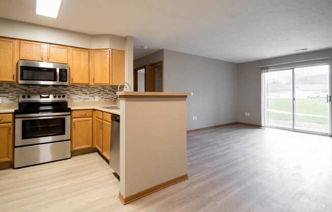 One and two-bedroom apartment homes at Northridge Apartments in Gretna, NE. Remodeled units available