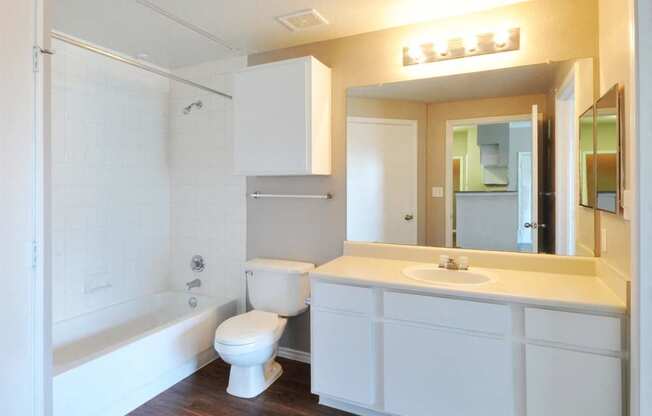 Modern Lightning in Bathrooms at Stoneleigh on Cartwright Apartments, J Street Property Services, Balch Springs, 75180