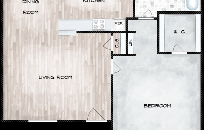 1 bed, 1 bath, 672 sqft, $1,570