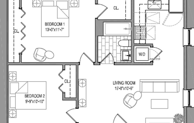 2 beds, 1 bath, 719 sqft, $2,795, Unit 853-GA