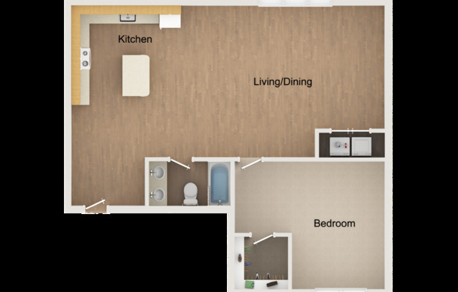 1 bed, 1 bath, 940 sqft, $1,450, Unit 102