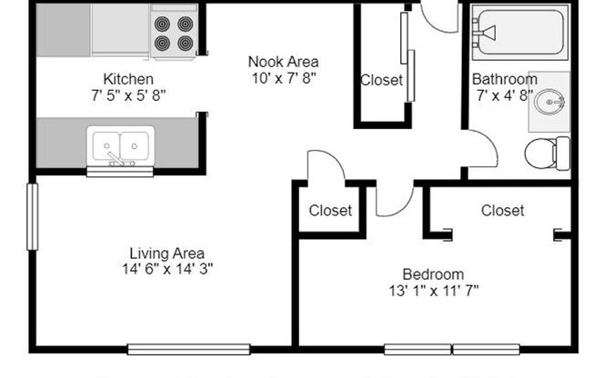 1 bed, 1 bath, 600 sqft, $725, Unit #320