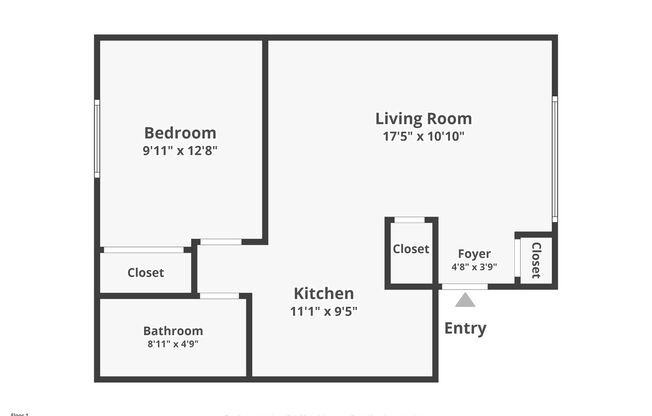 1 bed, 1 bath, 680 sqft, $1,700, Unit L1