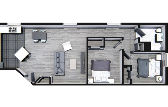2 beds, 1 bath, 918 sqft, $2,350