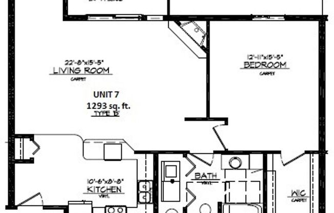 1 bed, 1 bath, 934 sqft, $1,280, Unit 219-07