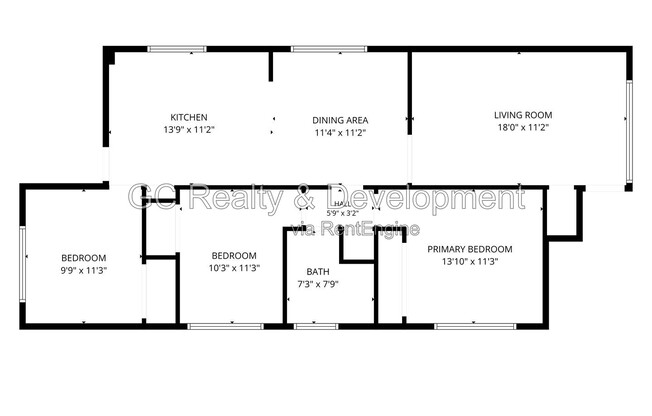 3 beds, 1 bath, 1,055 sqft, $1,695, Unit 2
