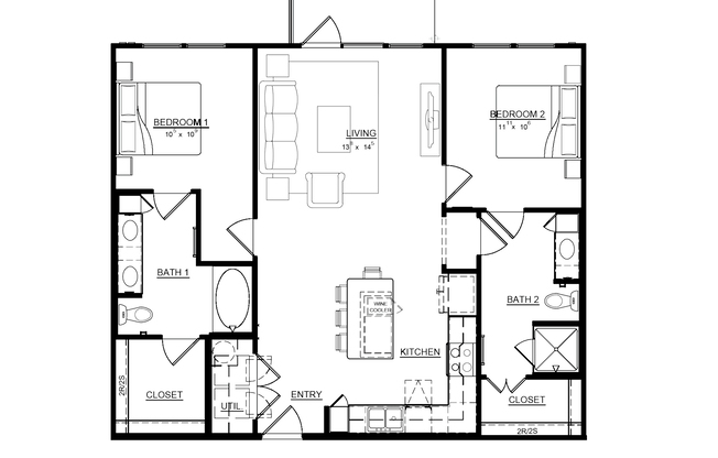 2 beds, 2 baths, 1,080 sqft, $2,397