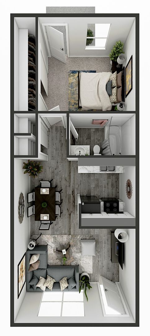 1 bed, 1 bath, 504 sqft, $825, Unit 1249