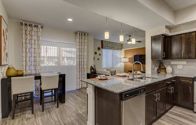 Kitchen and dining at The View at Horizon Ridge, Henderson, NV, 89012