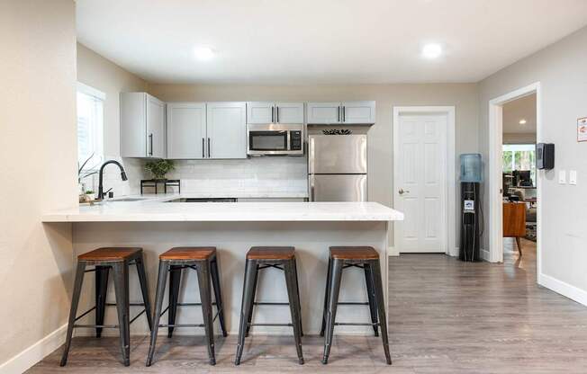 A picture of a kitchen in an apartment