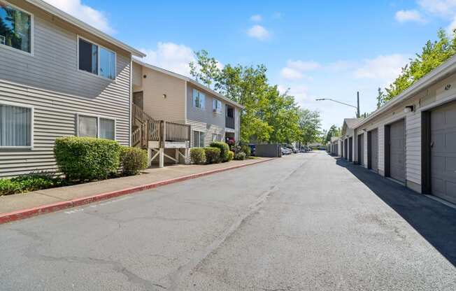 the streets are lined with houses on both sides of a street