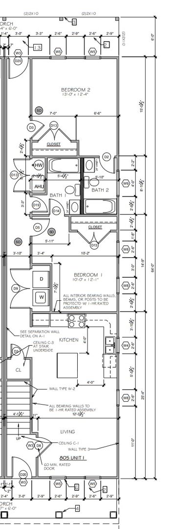 2 beds, 2 baths, 1,128 sqft, $1,899, Unit #1