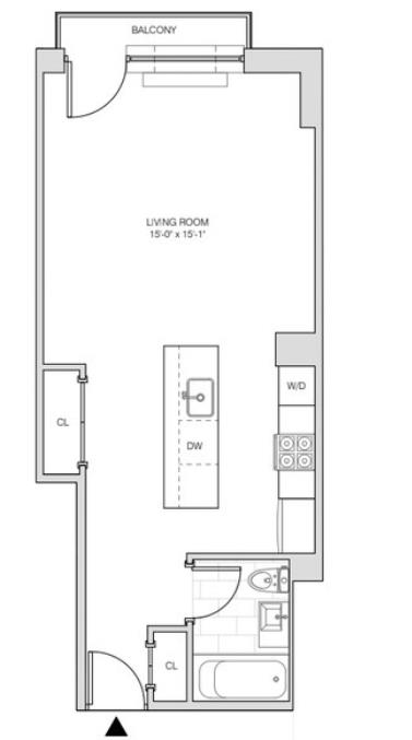 Studio, 1 bath, $3,925, Unit 8C