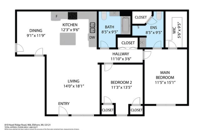2 beds, 2 baths, 1,030 sqft, $1,695, Unit 820-605