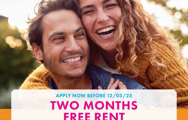 A promotional image for Douglas Enclave offering two months free rent on all residences.