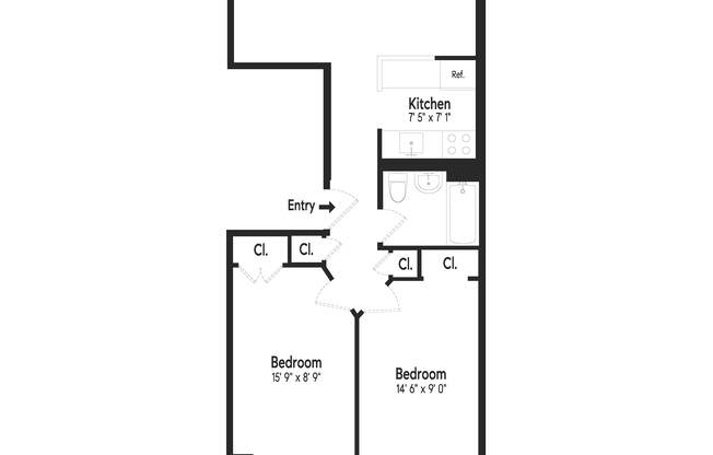 2 beds, 1 bath, 717 sqft, $2,850, Unit 3