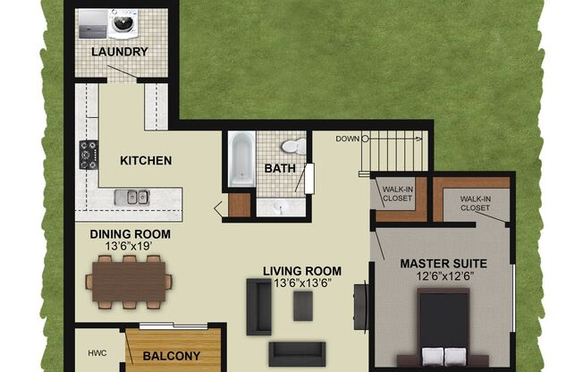 1 bed, 1 bath, 932 sqft, $1,523