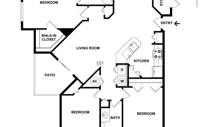 3 beds, 2 baths, 1,251 sqft, $1,750