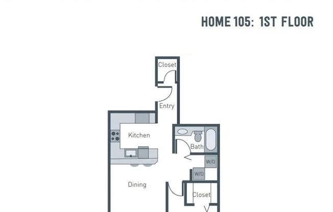 1 bed, 1 bath, 698 sqft, $2,095, Unit 105