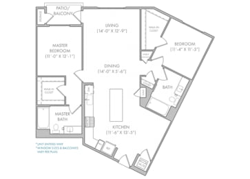 2 beds, 2 baths, 1,266 sqft, $3,265