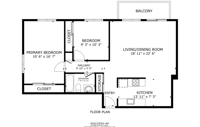 2 beds, 1 bath, 860 sqft, $2,095, Unit 13