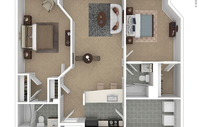 2 beds, 2 baths, 1,421 sqft, $3,095