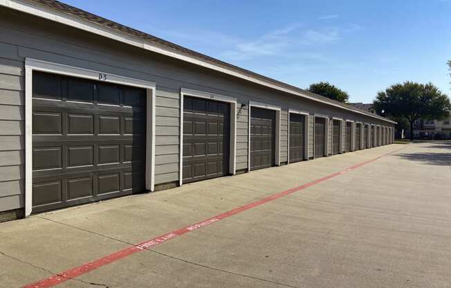 a row of garages at enclave