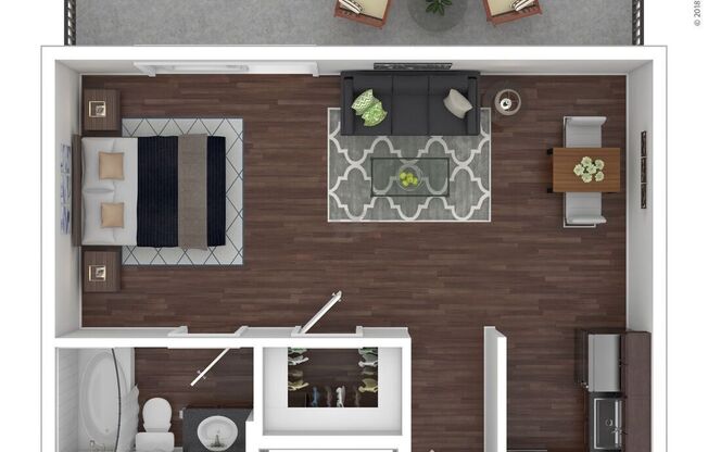 Studio, 1 bath, 400 sqft, $789