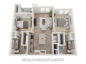 2 beds, 2 baths, 997 sqft, $1,685