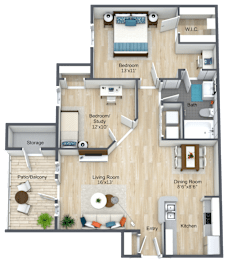 2 beds, 1 bath, 902 sqft, $1,359