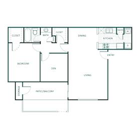 2 beds, 1 bath, 761 sqft, $1,221
