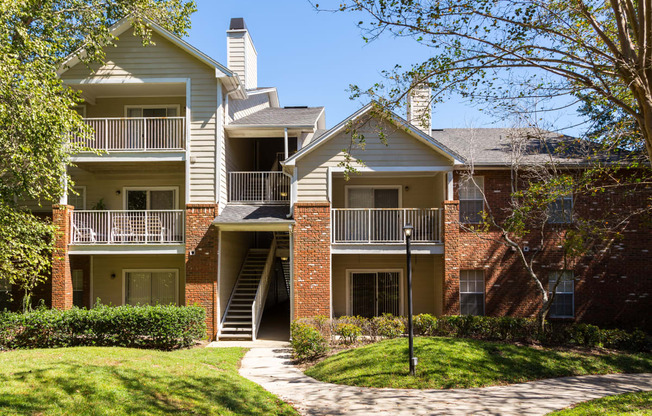 Residential building with private entrances and balconies at Regency Gates in Mobile, AL