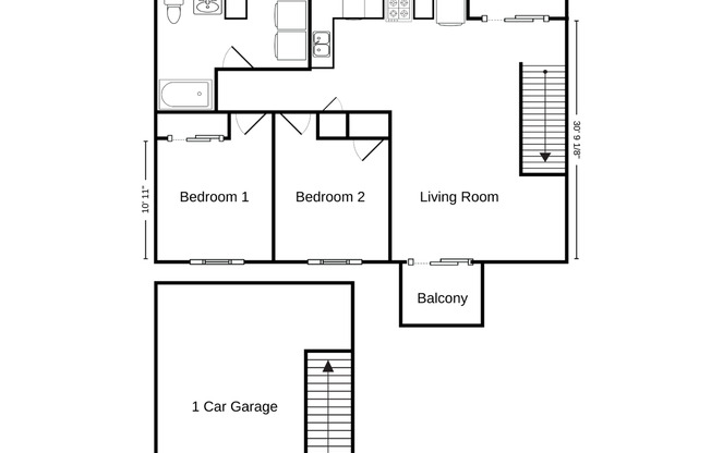 2 beds, 1 bath, 889 sqft, $1,470, Unit HO 131-04
