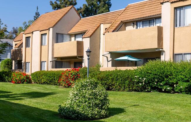 a large lawn in front of a house