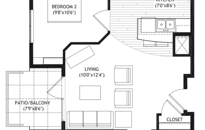 3 beds, 2 baths, 992 sqft, $4,800, Unit 503