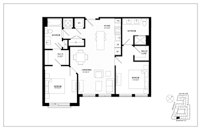 2 beds, 2 baths, 987 sqft, $2,964