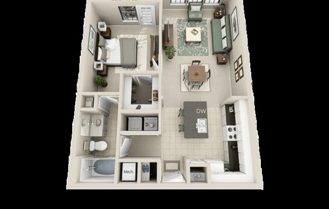 1 bed, 1 bath, 756 sqft, $1,250