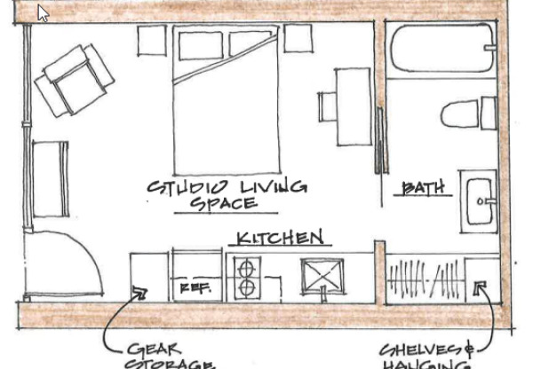 Studio, 1 bath, 267 sqft, $1,175