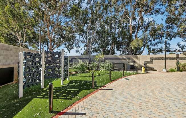 Park with sunlight at Bayview Apartments, Emeryville