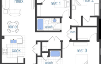 3 beds, 2 baths, 1,392 sqft, $2,200, Unit 1561-2302