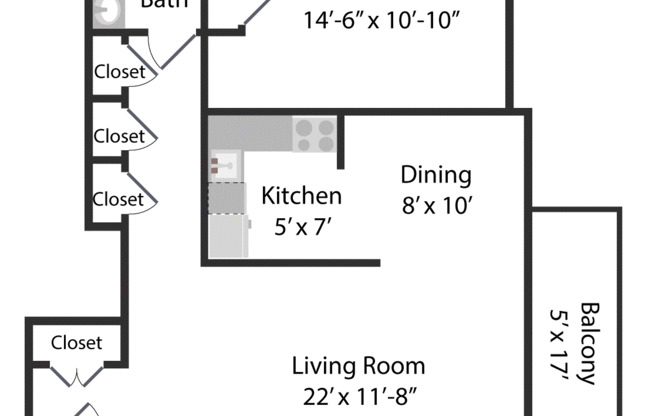 1 bed, 1 bath, 600 sqft, $1,620